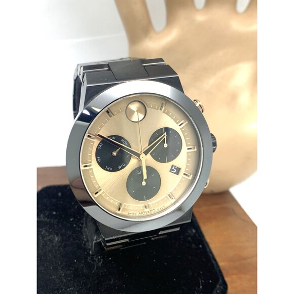 Movado Men's Watch 3600897 Bold Swiss Quartz Chronograph Black Steel 44.5mm - Picture 13 of 14